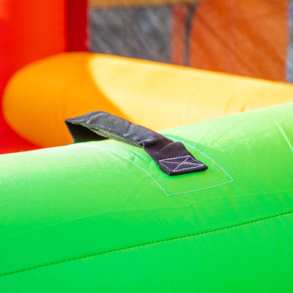 4 in 1 Large Bouncy Castle with Blower, Inflatable Bounce House with Double Slides, Trampoline, Inflatable House Pool, Climbing Wall, Carrybag for Kids Age 3-8, 3.8 x 3.7 x 2.3 m