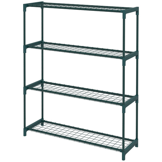 Four-Tier Steel Plant Shelf - Black