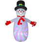 8FT Christmas Inflatable Outdoor Decoration with Dynamic Disco & LED Lights, Self-Inflating Christmas Blow Up Snowman for Garden, Indoor Outdoor Home Decor