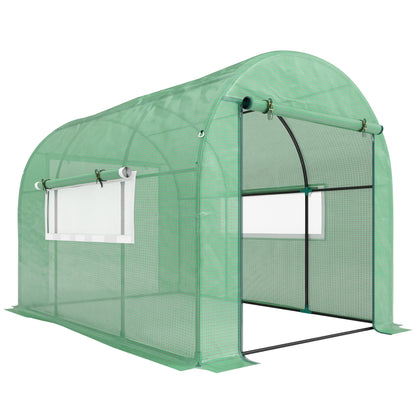 300 x 200cm Walk-In Polytunnel Greenhouse - Green