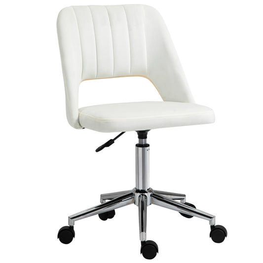 Armless Velvet-Feel Office Chair