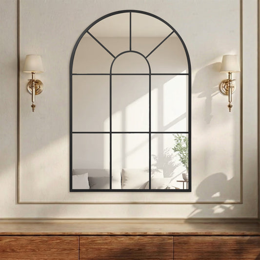 90 X 61cm Arched Grid Mirror