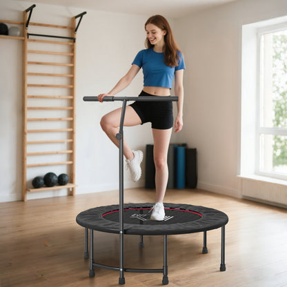 40" Fitness Trampoline with Adjustable Handle, Rebounder Trampoline, Mini Jumper for Indoor Exercise Workout