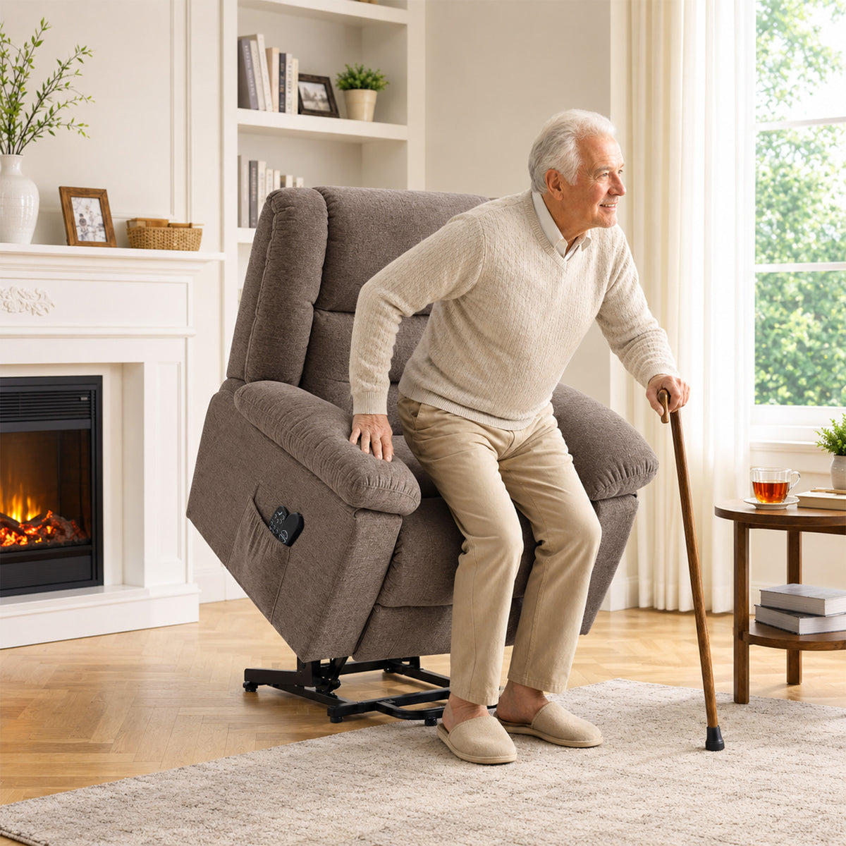 Oversized Riser Recliner Chair with Massage and Heat, Power Lift Recliner for Elderly with Wide Seat and Back