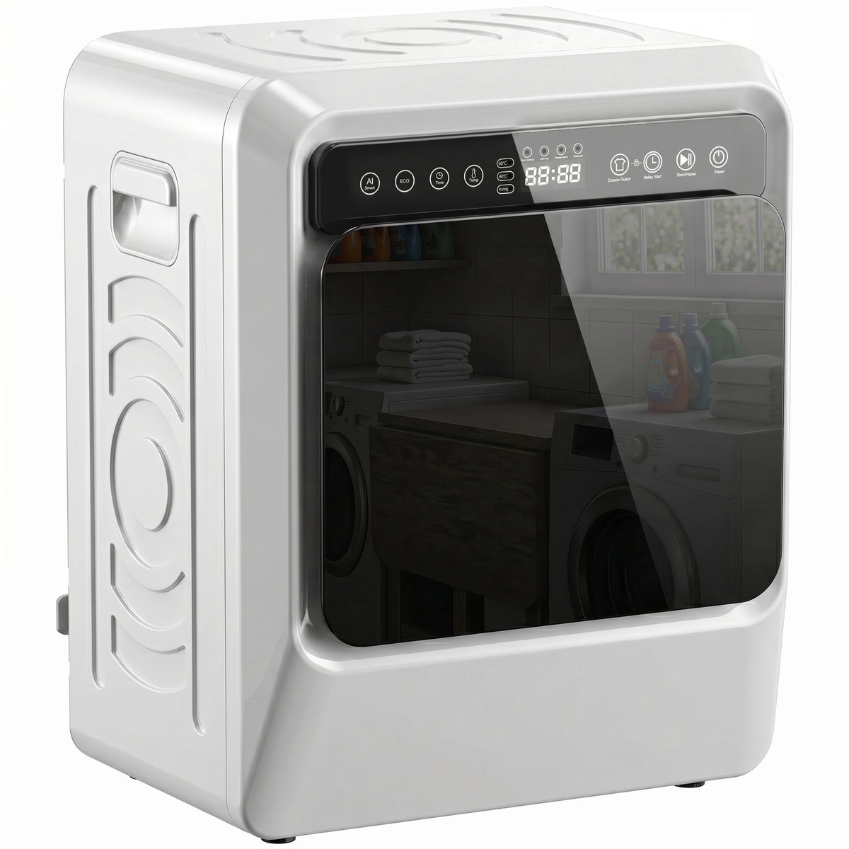 5kg Vented Tumble Dryer, 1000W Compact Tumble Dryer with Smart Drying, Freestanding Stackable Clothes Drying Machine