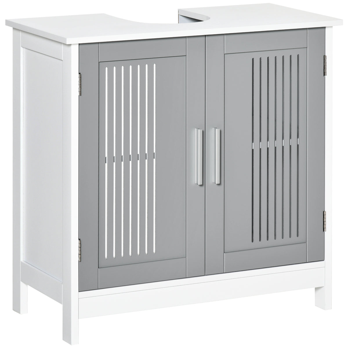 Modern Under Sink Cabinet with 2 Doors, Bathroom Vanity Unit, Pedestal Under Sink Design, Storage Cupboard with Adjustable Shelves