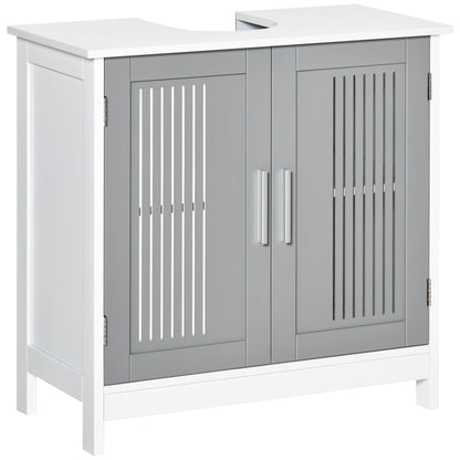 Modern Under Sink Cabinet with 2 Doors, Bathroom Vanity Unit, Pedestal Under Sink Design, Storage Cupboard with Adjustable Shelves