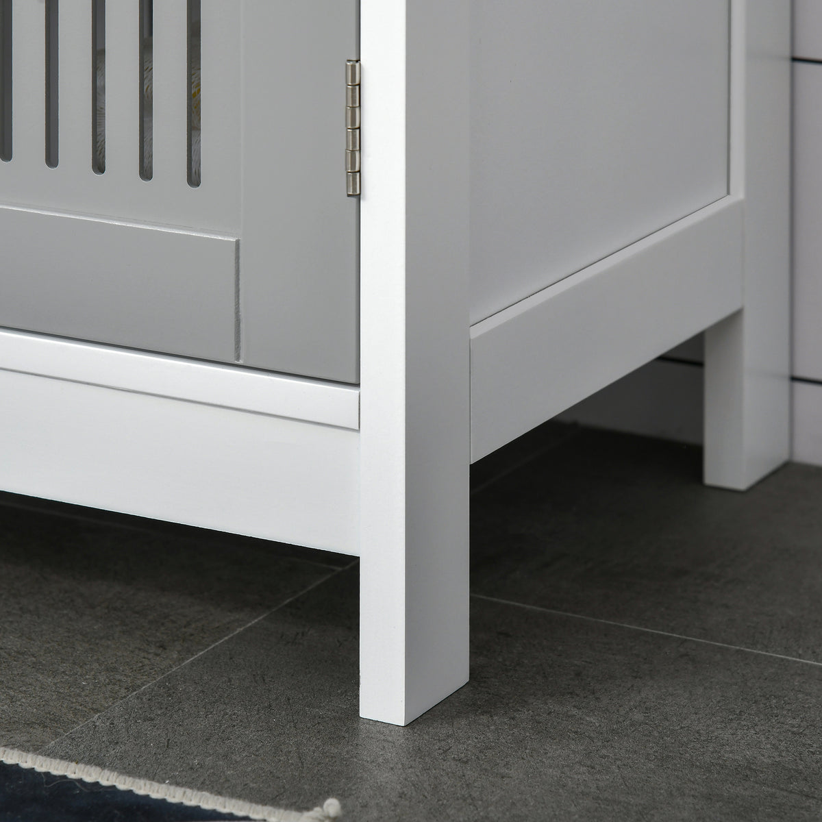 Modern Under Sink Cabinet with 2 Doors, Bathroom Vanity Unit, Pedestal Under Sink Design, Storage Cupboard with Adjustable Shelves