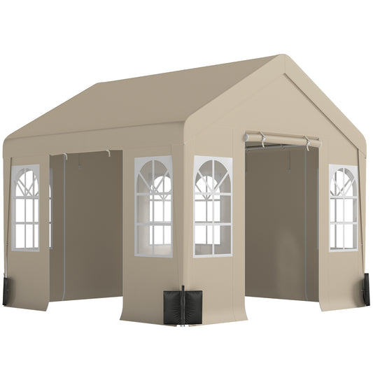 3 x 3 m Party Tent, Outdoor Canopy Tent Shelter with Removable Sidewalls, 4 Zipped Doors, for Parties, Wedding