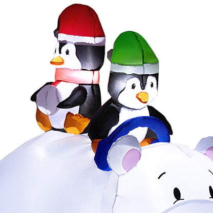 6.4ft Inflatable Polar Bear and Penguin Christmas Inflatable