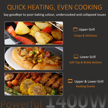 16L Mini 1400W Countertop Oven