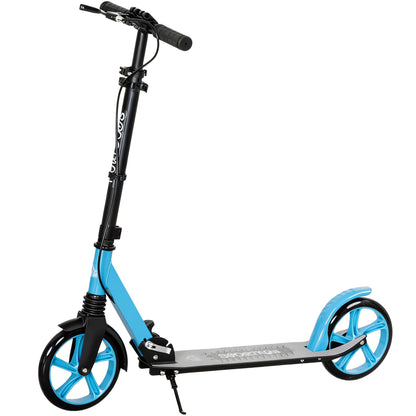 One-click Folding Kick Scooter for 14+ w/ Adjustable Handlebar, Push Scooter with Kickstand, Dual Brake System