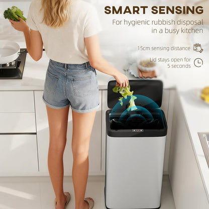 45L Stainless Steel Sensor Bin