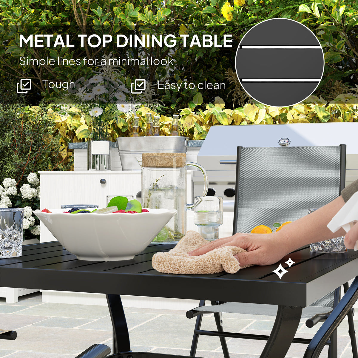 Five-Piece Steel Frame Patio Set