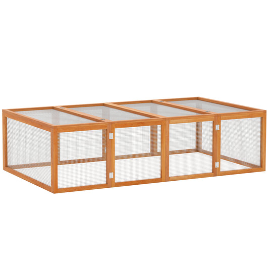 Wooden Rabbit Hutch Cage 6ft with Wire Mesh, Openable Roof, Play Space for Outdoor
