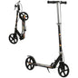 Kids Foldable Kick Scooter w/ Adjustable Height, Break, Big Wheels, for Ages 7-14 Years - Black