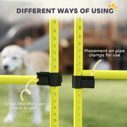 4 Pieces Dog Agility Training Equipment, Adjustable Height Jumps Hurdle with Carrying Bag for Outdoor