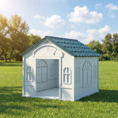 Plastic Weather-Resistant Dog House, for Indoors and Outdoors, Medium Dogs