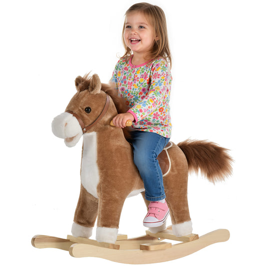 Kids Classic Rocking Horse, with Moving Mouth, Neighing Sounds