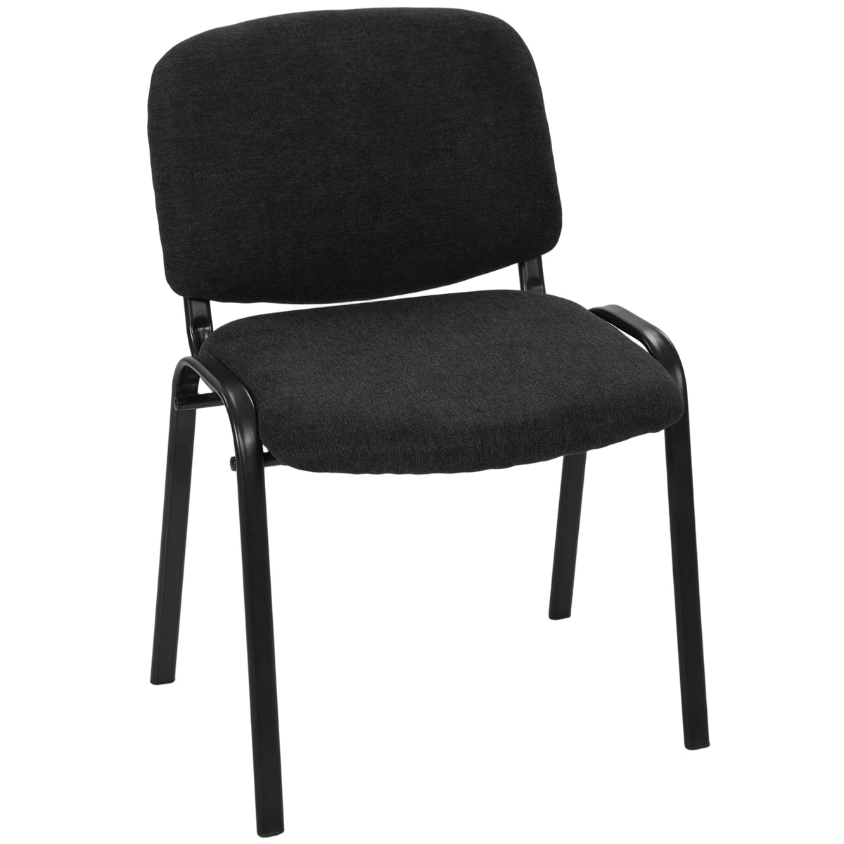 Meeting Chair, Stackable Ergonomic Office Chair with Padded Seat, Curved Backrest for Conference Room, Black