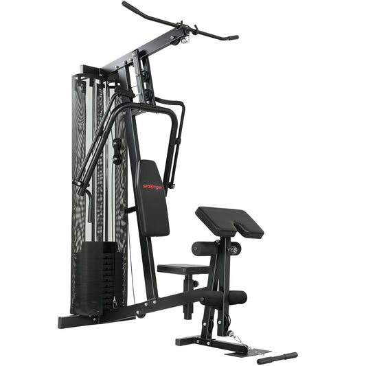 Multi Gym with Adjustable Seat and Back, All in One Home Gym Machine with 45kg Weight Stack for Full Body Strength Training