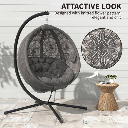 Round Egg Basket Chair, with Steel Stand