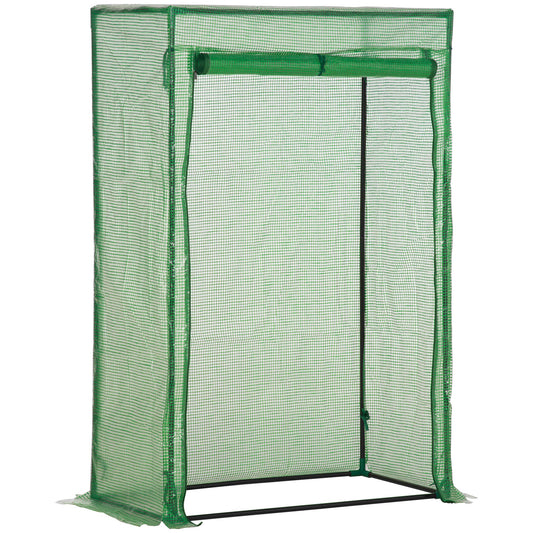 100 x 50 x 150cm Tomato Greenhouse Steel Frame PE Cover with Roll-up Door Outdoor for Backyard, Balcony, Garden, Green