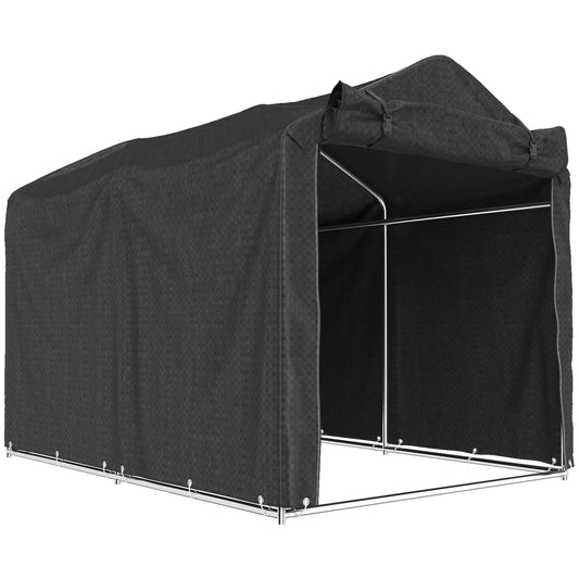 2.2 x 1.6 m Garden Storage Tent, Waterproof Anti-UV Bike Tent with Roll-up Zipper Door, Galvanised Outdoor Storage Shelter Carport for Bike, Motorbike, Garden Tools