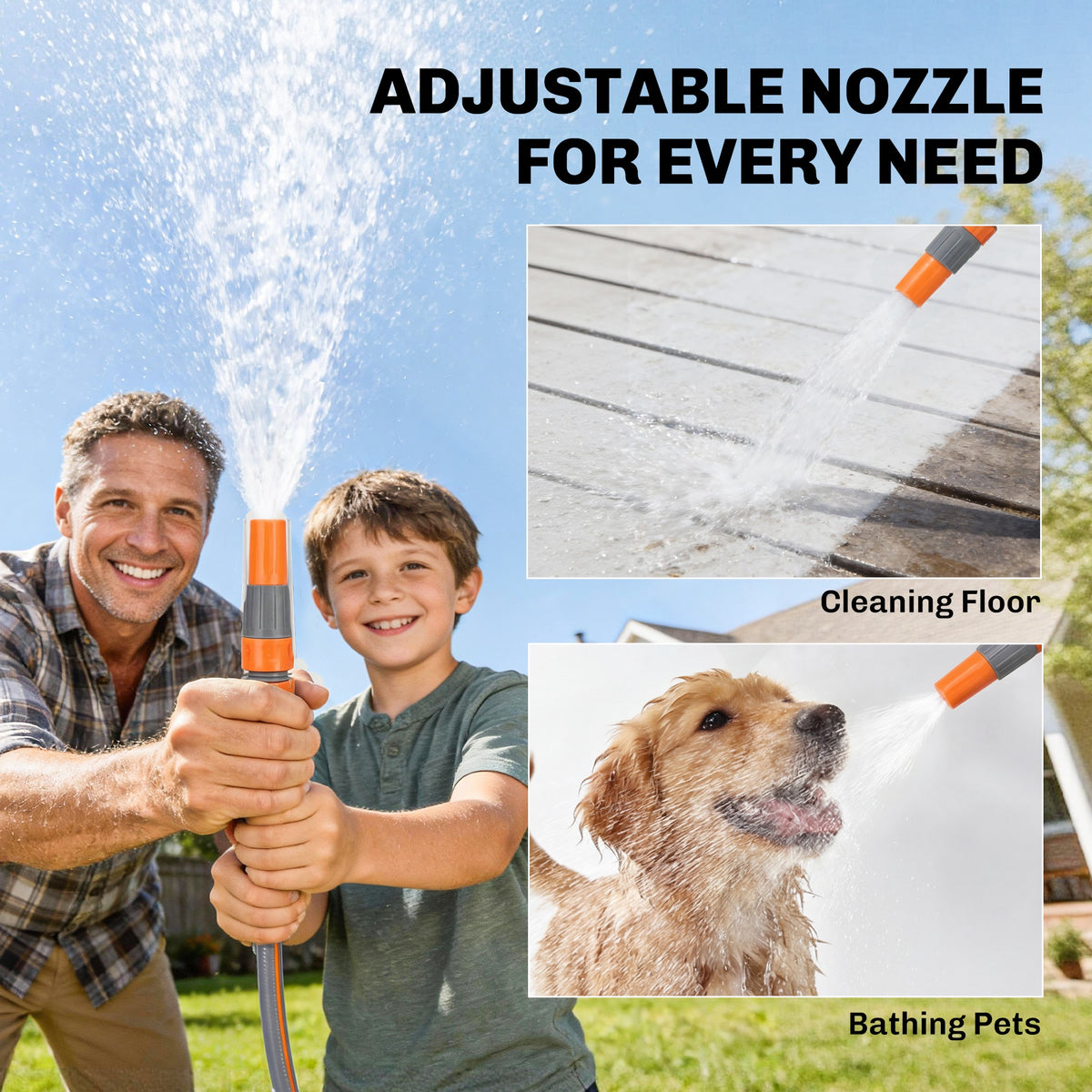 Retractable Hose Reel Wall Mounted, 15+1.6m Garden Hose Pipe Reel with Auto Retraction, Self-Locking, Orange