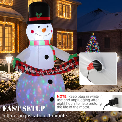 Inflatable Christmas Decoration, 6.7FT Christmas Inflatable Snowman with Colourful LED Light