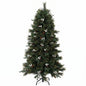 5ft Artificial Christmas Tree, Fir Hinged Xmas Tree with 490 Branch Tips, Foldable Metal Stand, Easy Assembly, Green