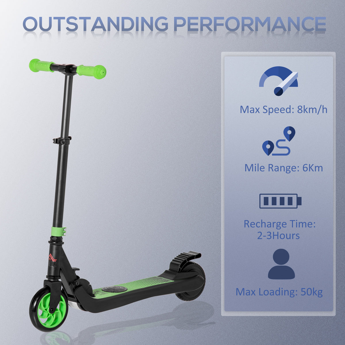Folding Electric Scooter with Brake, for Ages 6+ Years, 8km/h Maximum Speed