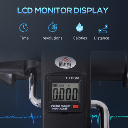 Mini Exercise Bike, Portable Pedal Exerciser, Under Desk Bike with LCD Display for Legs and Arms Training