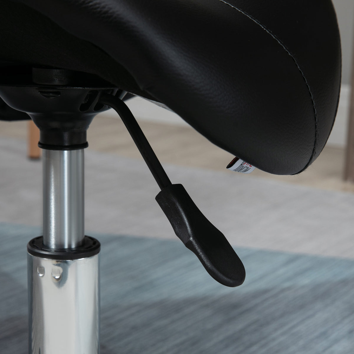 Saddle Stool, PU Leather Adjustable Rolling Salon Chair with Steel Frame for Massage, Spa, Beauty and Tattoo