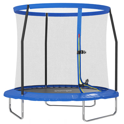 8ft Trampoline with Safety Enclosure Net, Steel Frame Outdoor Trampoline, with Edge, Safety Cover