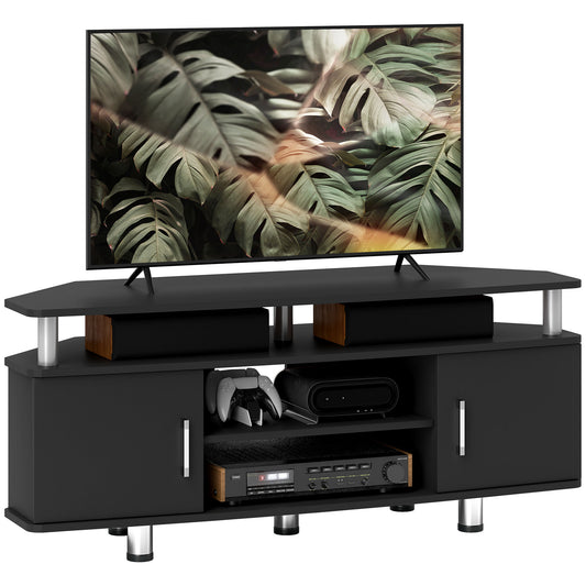 TV Unit Cabinet for TVs up to 55 Inches with Storage Shelves and Cupboard, Entertainment Centre for Living Room