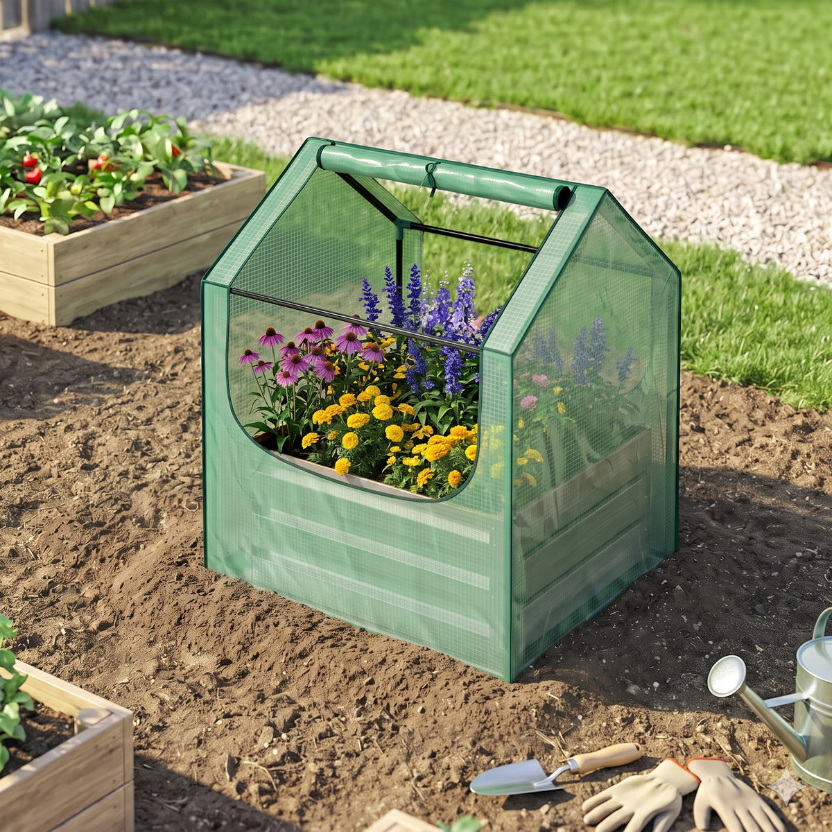 61 x 61cm Garden Planter Bed, with Cover