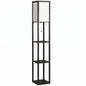 Floor Lamp with Shelves, 3 Layer Column Modern Standing Lamp for Living Room, Bedroom, Office, Black