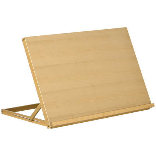 A2 Table Easel, Wooden Drawing Board, Adjustable Desktop Workstation Board for Artists & Crafters, Portable Beech Wood Table Top Box Easel for Painting, Sketching, Arts Crafts