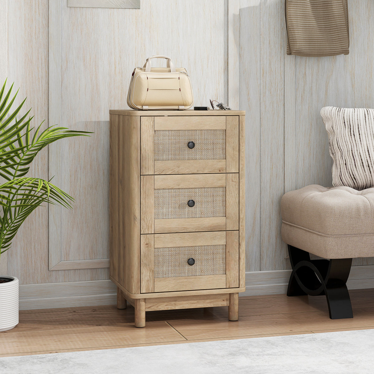 40 cm Drawer Chest of Drawers with 3 Drawer - Oak