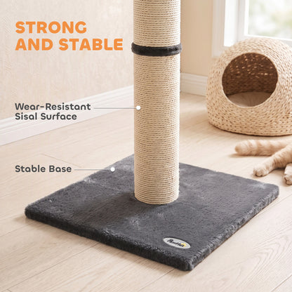 Cat Scratching Post, 80cm Tall Cat Scratch Post with Sisal Rope, Plush Base, Lightweight Claw Scratcher