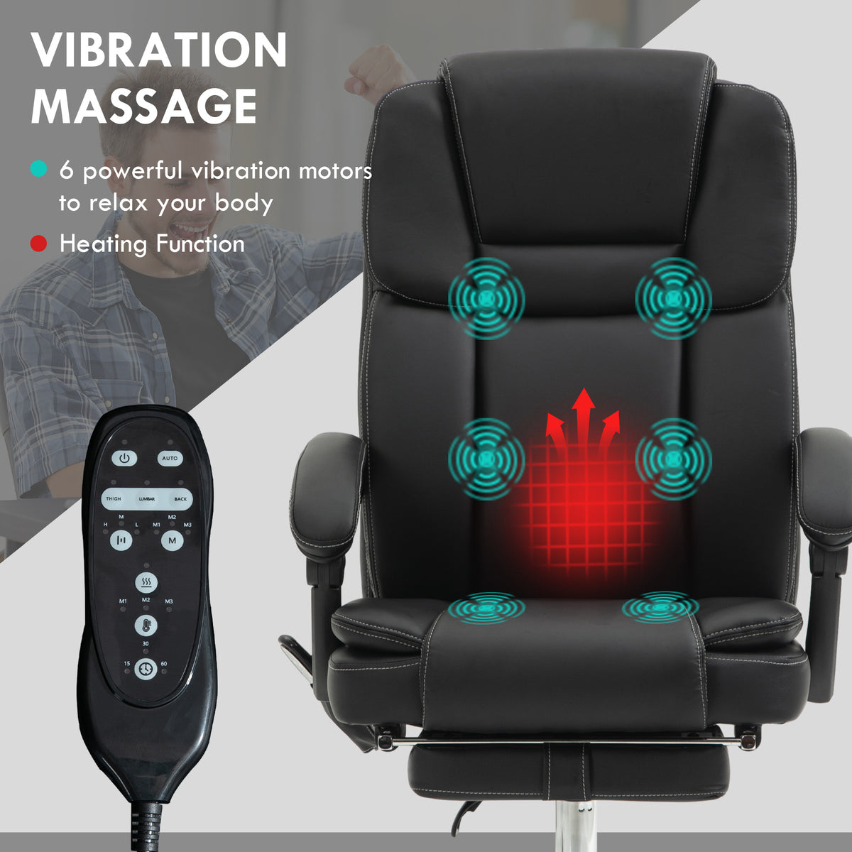 Six Point Vibrating Massage Office Chair