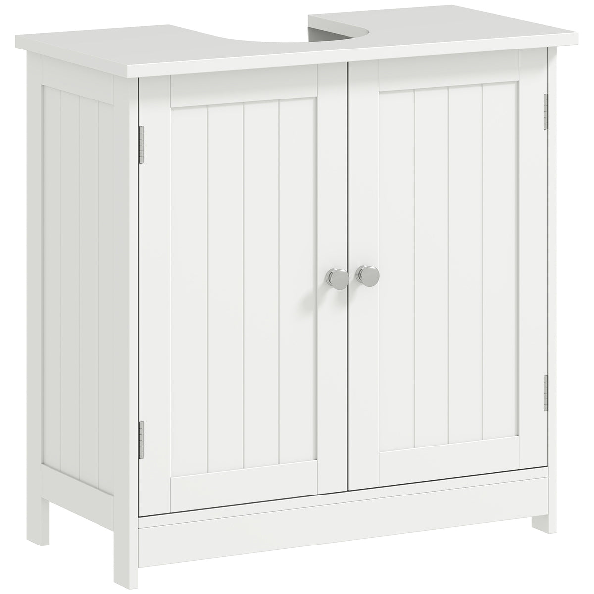 Under Sink Bathroom Storage Cabinet 2 Layers Vanity Unit Wooden - White
