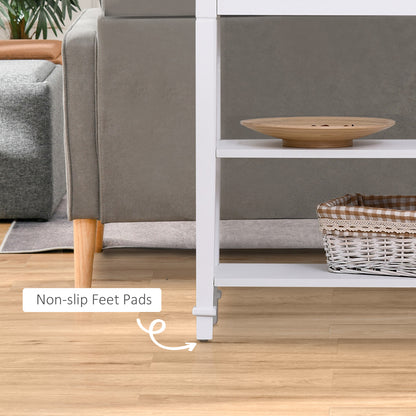 Console Table Hallway Side Desk 1 Drawer 2 Shelves Worktop Handle Retro Style Home Display Storage for Bedroom Livingroom