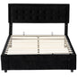 King Size Ottoman Bed Frame, with Front Drawer - Black