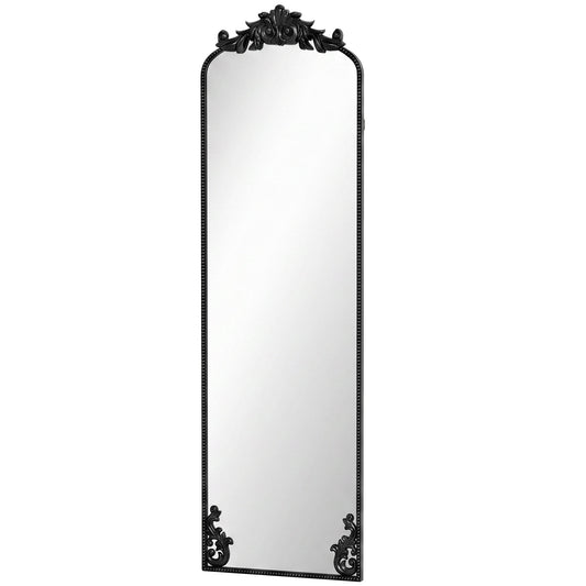 Floor Mirror, 50 x 160 cm Full Length Mirror with Baroque Metal Frame for Bedroom, Living Room, Dressing Room