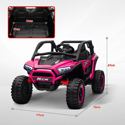 2 Seater 24V 7AH Ride on Truck, Battery Powered Electric Ride On Car w/ Remote, Suspension, 3 Speeds
