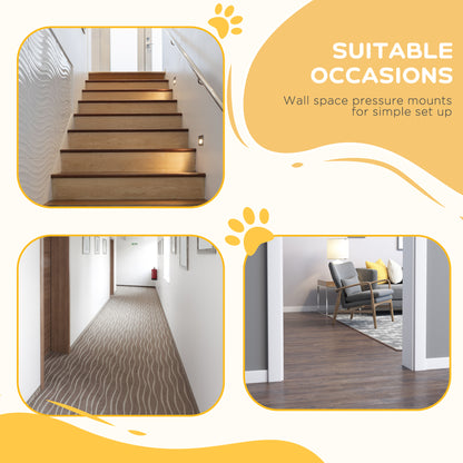 Pressure Fit Dog Stair Gate No Drilling Safety Gate Auto Close for Doorways, Hallways, 74-94cm Adjustable, 94cm Tall, Black