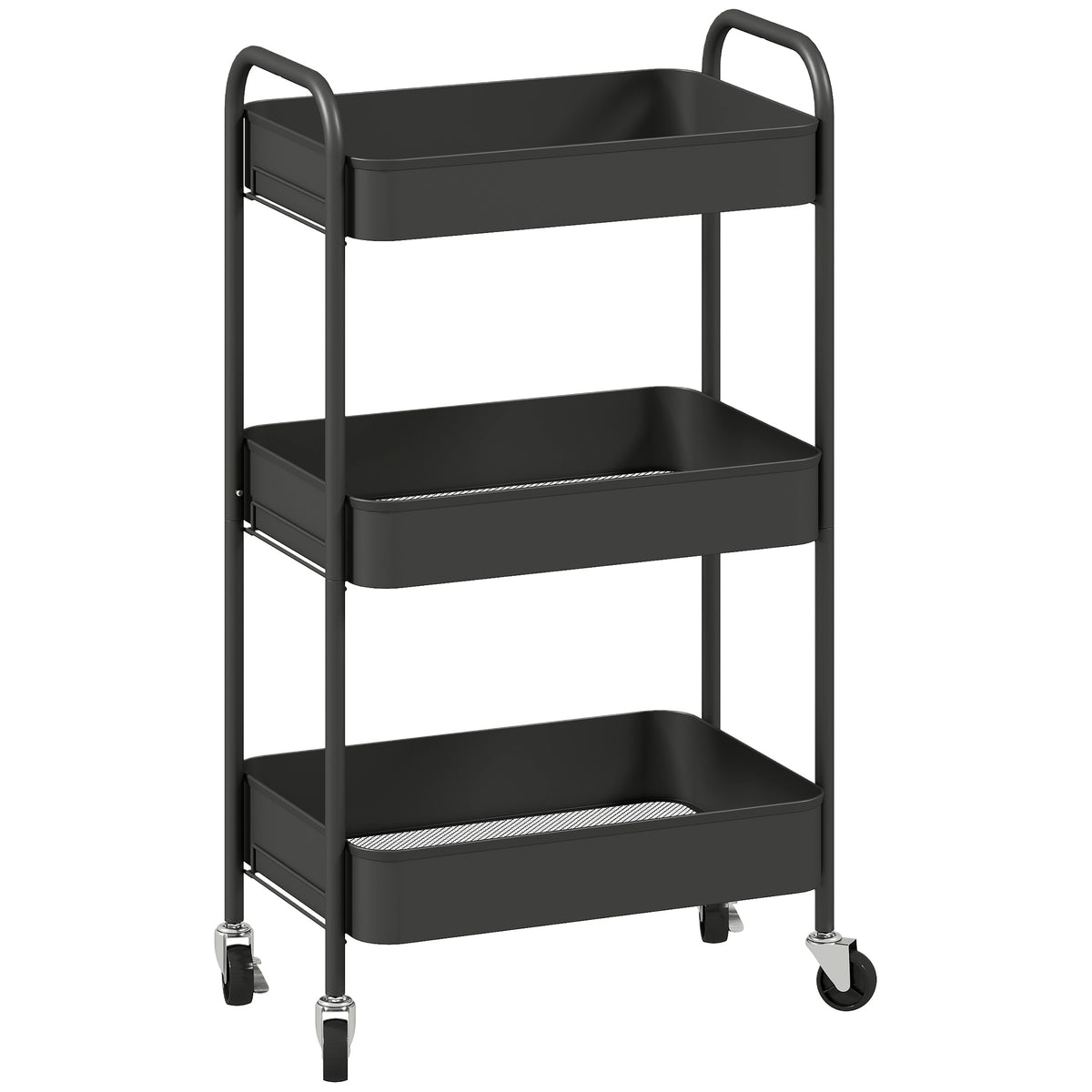 Three-Tier Steel Storage Trolley