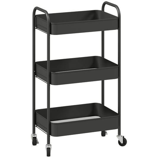 Three-Tier Steel Storage Trolley